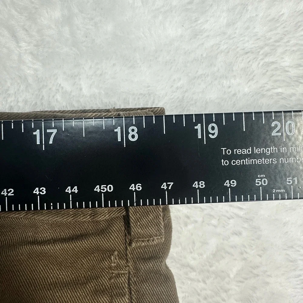 Bill Blass Chino Pants Mens 38x32 Brown Pleated Cuffed Cotton Casual